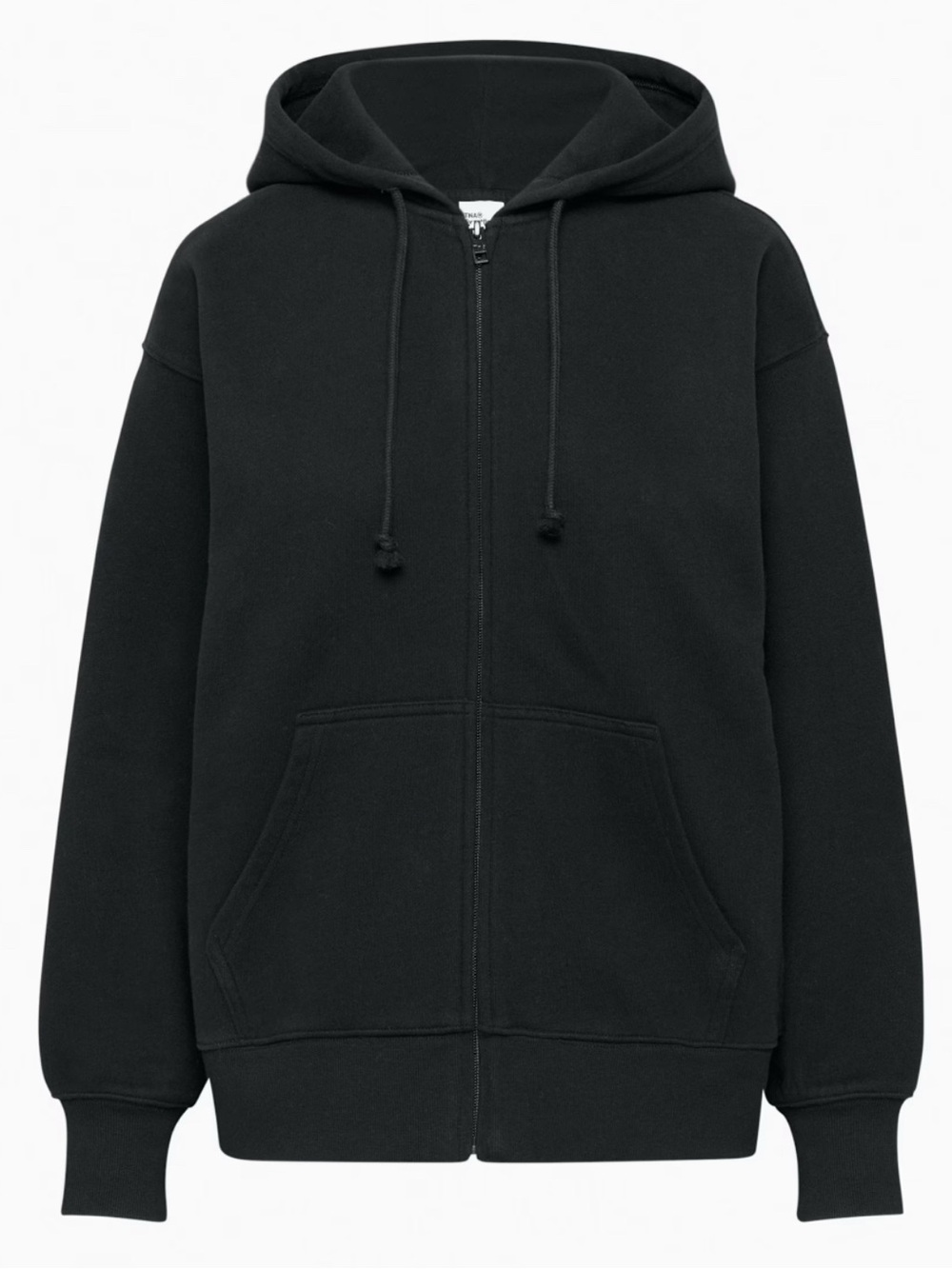 Aritzia (TNA) Cozy Sweatfleece Boyfriend Zip Hoodie (Black)